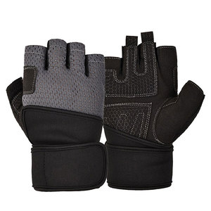 Premium Leather Gym Fitness Gloves Breathable Half Finger Design Adjustable Wrist <b>Strap</b> for Weight Training Workout Daily - Product Image 1