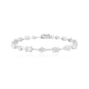 Bracelet de tennis en diamant blanc massif 18 carats en argent Bracelet de forme mixte en diamant moissanite élégant bijoux fins pour cadeau - Product Image 2