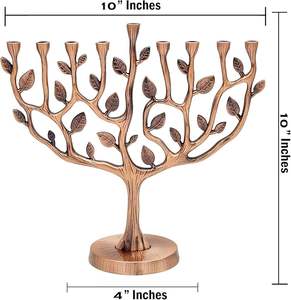 Soporte de vela Vintage Menorah Hanukah de diseñador creativo, portavelas de Hanukkah de lujo personalizado para Navidad para decoración del hogar - Product Image 3