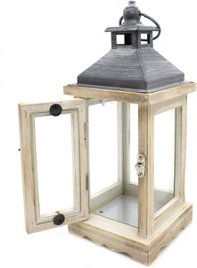 Lanterne à bougie suspendue personnalisable Base en bois Porte-verre esthétique minimal Accessoire décoratif de table de Pâques fabriqué à la main - Product Image 4