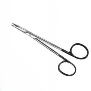 Ciseaux professionnels de haute qualité Super Cut Sharp Iris droit rond Patren 10.5cm en acier inoxydable argent avec finition noire - Product Image 3