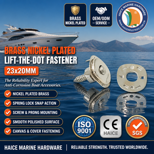 Vis de fixation à bouton-pression en laiton nickelé pour <span class=keywords><strong>toile</strong></span> de bâche marine 23x20mm, accessoires de quincaillerie pour yacht et <span class=keywords><strong>bateau</strong></span> - Product Image 2