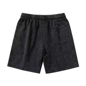OEM personnalisé unisexe lavé à l'acide vintage deux pièces ensemble respirant tricoté hommes Shorts surdimensionné coton T-Shirt décontracté pour l'automne - Product Image 4