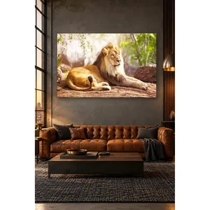 Impression sur toile : Lion mâle Fida repose sur une roche - Product Image 3