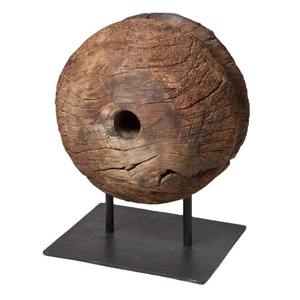 Exportador global que vende escultura de madera de calidad superior en soporte para decoración rústica de oficina en casa decoración de molinete de madera con acento - Product Image 1