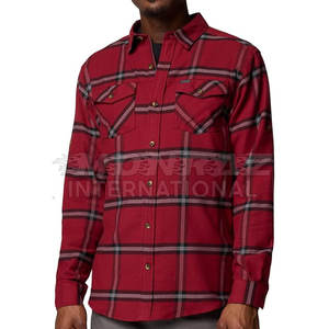 Camisas de franela ajustadas a la moda para hombre, patrón colorido, 100% algodón, corte moderno para Otoño Invierno - Product Image 1