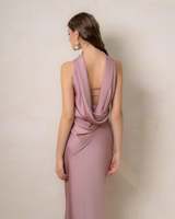 Robe longue en soie sans manches pour femmes élégantes robe longue de mariage robe de fiançailles teinte unie disponible grande taille