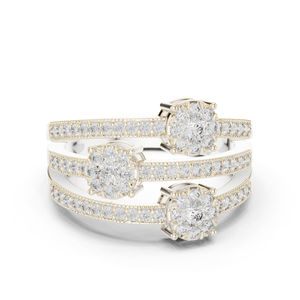 Anillo de Oro Rosa de 14K con Diamante Redondo Cultivado en Laboratorio para Mujer |   Ropa de Oficina |   Diamante Cultivado Nuevo - Product Image 3