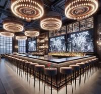 Comptoir lumineux LED moderne en promotion pour restaurants, fast-foods, cafés commerciaux, bars à domicile et centres commerciaux