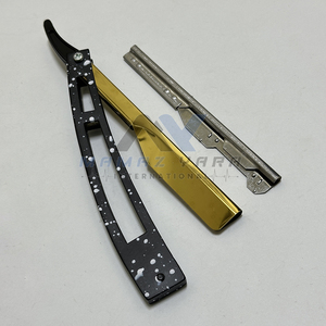 Nouveau rasoir droit pliant en acier inoxydable doré couteau de sécurité coulissant écologique pour le rasage de la barbe et le toilettage rasoir - Product Image 5
