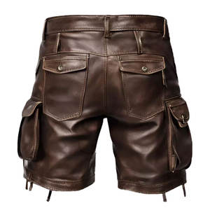 Meilleure vente Short en cuir unisexe de haute qualité pour hommes séchage rapide respirant style décontracté design à bas prix Short en cuir - Product Image 2