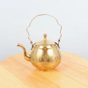 Vintage Brass <b>Kettle</b> Brass <b>Tea</b> <b>Kettle</b> simple design On the sides <b>kettle</b> with a handle and a lid with floral design - Product Image 6