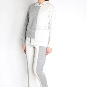 ชุดวอร์มผู้หญิงแบบมีฮู้ด 2 ชิ้น ผ้าโพลีเอสเตอร์ 100% แห้งเร็ว แขนยาว สไตล์ลำลอง ลายเรียบ สำหรับฤดูหนาว ขายส่ง - Product Image 4