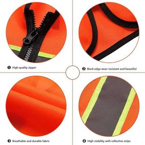 Logo personnalisé respirant haute visibilité ANSI classe 1 gilet de sécurité bandes réfléchissantes poches tissu doux polyester imperméable - Product Image 5