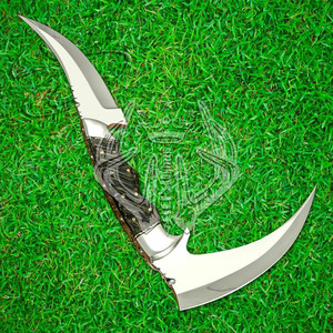 Custom Full Tang D2 Steel Hunting Camping Bearded <b>Axe</b>, Micarta Handle Tomahawk Real Hatchet with Leather Sheath, Ideal Gift - Product Image 4