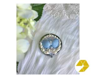 Miroir coquillage artisanal Vietnam coquillages naturels Mini miroir coquillage Portable pour décor de plage Chic côtier offre exclusive - Product Image 2