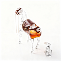 Carafe à whisky de luxe en forme de cheval, en cristal sans plomb, design animal, pour bar, mariage, cadeau d'entreprise, OEM