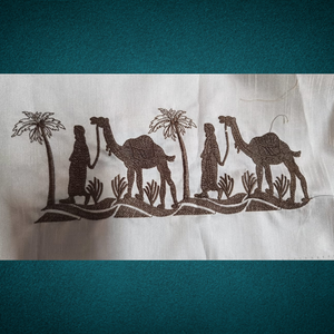 Intricate Camel Design With Heavily <b>Embroidered</b> Thread Work and Detailed Border Embellishment - Product Image 2