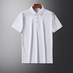 Polo à manches courtes pour hommes d'âge moyen, couleur unie, avec logo personnalisé OEM, nouveau design, pour entreprise - Product Image 6