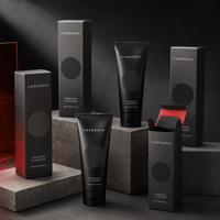 Boîte d'emballage personnalisée pour nettoyant visage, fournisseur en gros OEM ODM, carton noir pliable, finition mate, pour produits de beauté