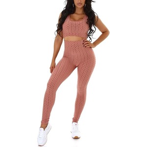 Conjunto de fitness hecho a medida para mujer Opciones de color de patrón sólido y soporte de etiqueta privada - Product Image 3