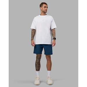 Rep 7" Performance <b>Short</b>-Night Sea Polyester Sport <b>Shorts</b> with Zipper Fly & <b>Elastic</b> <b>Waist</b> Logos Print Sizes XXS-XS - Product Image 5