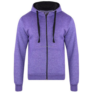 Women's Zip-Up Coloured Fleece Sweatshirt Hoodie with Garment Dyed Washed Finish Eco-Friendly Casual Autumn Hoodies Sweatshirts - Product Image 3