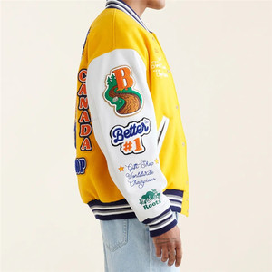 แจ็กเก็ตเลตเตอร์แมนสำหรับผู้ชาย, ใหม่ใช้ได้ทั้งชายและหญิงเสื้อแจ็คเก็ตบอมเบอร์ - Product Image 4