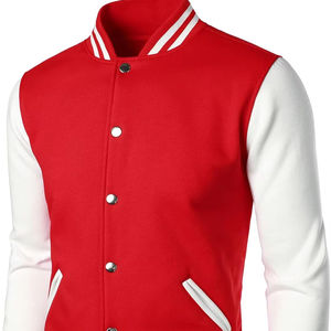 Veste de baseball universitaire haut de gamme personnalisable, manches en cuir et toile, col montant, hiver, respirante, écologique, coupe-vent - Product Image 1