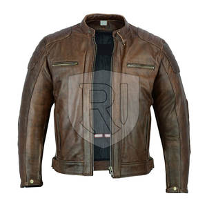 Veste de moto en cuir à fermeture éclair pour hommes, coupe ajustée, respirante, marque privée personnalisée pour les vêtements de course automobile, nouveauté - Product Image 5