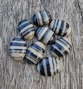 Cabujón de forma ovalada de jaspe cebra Natural de la mejor calidad, Parte posterior plana calibrada, piedras preciosas al por mayor para hacer joyería fina hecha a mano - Product Image 3