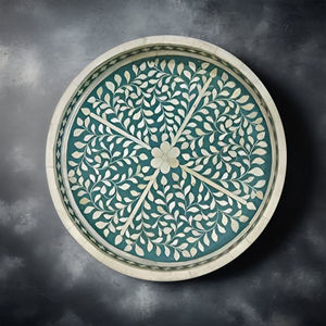 Plateau de service spécial Eid avec incrustation d'os, technique d'émail coloré pour l'usine de meubles, prix d'usine, fabriqué en Inde - Product Image 2