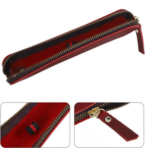 Étui à stylo unique en cuir de haute qualité OEM/ODM avec fermeture à glissière, organiseur vintage pour stylo plume, mini boîte de rangement - Product Image 2