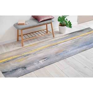 Alfombra Gris Rústica: Alfombra Moderna Impresa en 3D, Alfombra Delgada No Tejida - Product Image 5