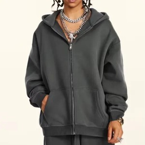 Sudadera con capucha y cremallera de estilo callejero para mujer, chaquetas de salón holgadas de gran tamaño, suministro de fábrica OEM, sudaderas con capucha con cremallera de lana de algodón - Product Image 5