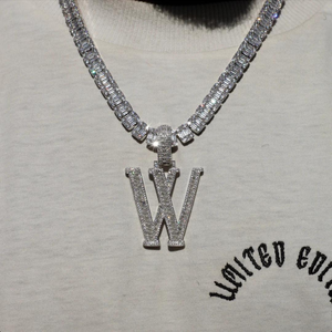Moda Hip-Hop joyería Iced Out 925 Plata letra nombre colgante Vvs Moissanite colgante para hombres joyería - Product Image 2