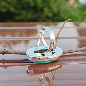 Natural Turquoise Gemstone <b>Ring</b>, Handmade <b>Statement</b> <b>Ring</b>, A++ Quality Turquoise Gemstone <b>Ring</b>, Gift For Her Silver <b>Ring</b> - Product Image 1