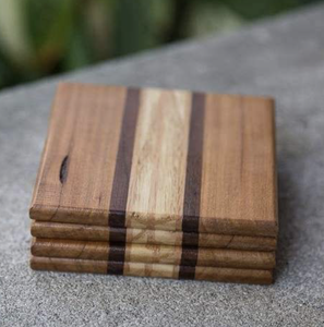 Hot Selling Walnut Coaster Wood <b>Slice</b> <b>Wooden</b> Coaster Laser Engraving Logo Customized Size from India - Product Image 4