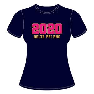 100% Cotton <b>Navy</b> Delta Psi Rho Sorority T Shirt Founding Year 2020 Greek Life Apparel Soft Fabric Casual Wear for Members - Product Image 2