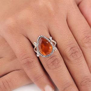 Pierre précieuse ovale en citrine certifiée IGI, argent sterling 925, bijoux pour femmes, pierre de naissance de novembre, cadeau de Noël pour maman - Product Image 5