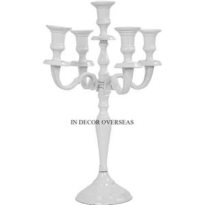 Cuivre Antique Fini Luxueux Qualité Métal Fait 5 Bras Candélabre De Mariage Et Événements Table Décoration Fournitures De L'Inde - Product Image 5