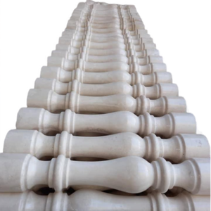 Garde-corps en pierre de marbre sculpté à la main, garde-corps en balustre en marbre d'intérieur, garde-corps en marbre vintage - Product Image 2