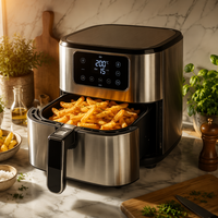 Friteuse à air chaud multifonction en métal grande capacité 5L 6L, four électrique à circulation d'air chaud, appareil de cuisson domestique mécanique