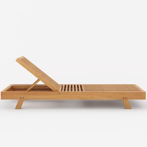 Mobilier de jardin Chaise longue d'extérieur en bois de teck Chaise longue - Product Image 6