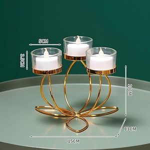 เชิงเทียนโลหะใส่เทียนทีไลท์ลายดอกไม้ - Product Image 3