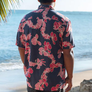 Camisa Hawaiana Personalizada de Alta Calidad con Cuello en V, Manga Corta, Botones, Solapa, Lino Personalizado, Lona Transpirable de Secado Rápido, Estampado de Moda - Product Image 3