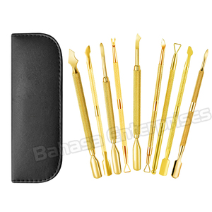 Thép Không Gỉ Tốt Nhất Lớp Biểu Bì Pusher Vàng Nail Cleaner Scraper Loại Bỏ Gel Sơn Móng Tay Móng Tay Nghệ Thuật Công Cụ Bằng Bahasa Pro - Product Image 5