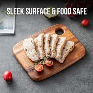 Tabla de cortar de madera de acacia con logotipo personalizado, bandeja de servicio respetuosa con el medio ambiente, plato, tabla de cortar con acabado Natural, utensilios de cocina - Product Image 6