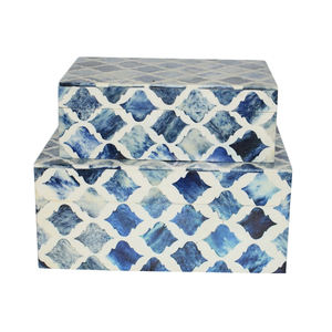 Caja Decorativa con Incrustaciones de Resina Hecha a Mano |   Caja de Almacenamiento y Joyería de Lujo |   Caja de Resina con Patrón de Rejilla, Decoración del Hogar, Caja de Regalo, Color Personalizado - Product Image 3