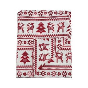 New Merry Christmas Ornament Embroidered Grey Colour Pattern Waterproof Pure Cotton Linen Home Kitchen Decorative Table Cloths - Product Image 6
